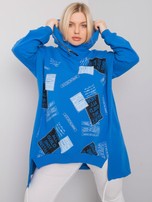 Ciemnoniebieska bluza z kapturem plus size Ives