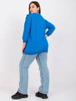 Ciemnoniebieska bluzka plus size z guzikami Brigitte 
                                 zdj. 
                                5