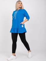 Ciemnoniebieska dresowa tunika plus size bawełniana Elisabeth
                                 zdj. 
                                4