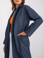 Ciemnoniebieski długi płaszcz jeansowy Kaya RUE PARIS 
                                 zdj. 
                                5