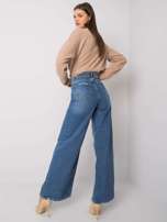 Ciemnoniebieskie szerokie spodnie jeansowe Lunnaria
                                 zdj. 
                                3