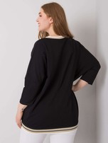 Czarna bawełniana bluzka plus size Alida
                                 zdj. 
                                4