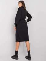 Czarna sukienka dresowa z paskiem Longview RUE PARIS
                                 zdj. 
                                3