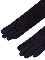 Czarne długie rękawiczki damskie 
                                 zdj. 
                                3