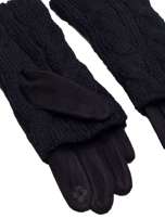 Czarne rękawiczki podwójne na zimę
                                 zdj. 
                                3