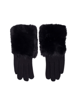 Czarne rękawiczki zimowe z futerkiem
                                 zdj. 
                                4