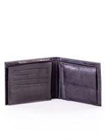 Czarny skórzany portfel męski z eleganckim niebieskim obszyciem
                                 zdj. 
                                5