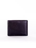 Czarny skórzany portfel z niebieski napisem
                                 zdj. 
                                2