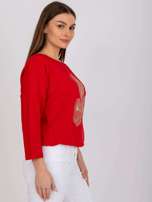 Czerwona bluzka bawełniana z okrągłym dekoltem Claudia
                                 zdj. 
                                4