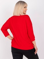 Czerwona bluzka plus size bawełniana Roberta 
                                 zdj. 
                                2