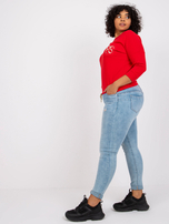 Czerwona bluzka plus size z aplikacją Vivianne 
                                 zdj. 
                                3