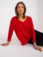 Czerwona damska bluzka oversize Sylviane  