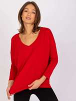 Czerwona damska bluzka oversize Sylviane  
                                 zdj. 
                                2