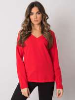 Czerwona damska bluzka z długim rękawem Libourne RUE PARIS
                                 zdj. 
                                3