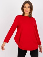 Czerwona luźna bluzka basic Renata  
                                 zdj. 
                                3