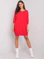 Czerwona sukienka basic z bawełny Salerno
                                 zdj. 
                                1