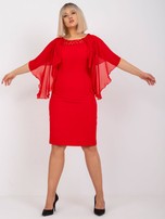 Czerwona sukienka plus size z aplikacją Oddity 
                                 zdj. 
                                5
