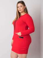 Czerwona sukienka plus size z kieszeniami Alessia
                                 zdj. 
                                2