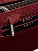 Czerwony damski portfel ze skóry naturalnej BADURA
                                 zdj. 
                                4
