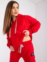 Czerwony komplet dresowy z bawełny Alejandra 
                                 zdj. 
                                7