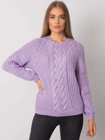 Fioletowy sweter z warkoczami Jacksonville RUE PARIS
                                 zdj. 
                                3