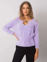 Fioletowy sweter z wycięciami Leandre RUE PARIS
                                 zdj. 
                                2