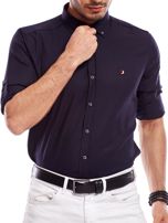 Granatowa koszula męska regular fit z podwijanymi rękawami 
                                 zdj. 
                                5