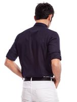 Granatowa koszula męska regular fit z podwijanymi rękawami 
                                 zdj. 
                                8