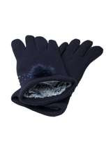 Granatowe rękawiczki zimowe z aplikacją
                                 zdj. 
                                4