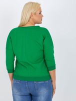 Hurt Zielona bluzka plus size z aplikacją z nadrukiem 
                                 zdj. 
                                3