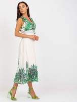 Zielona midi plisowana sukienka one size z podszewką 
                                 zdj. 
                                4