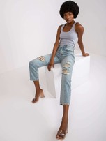 Jasnoniebieskie proste jeansy damskie Alexis RUE PARIS
                                 zdj. 
                                6