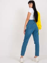 Jasnoniebieskie spodnie jeansowe z prostą nogawką RUE PARIS 
                                 zdj. 
                                4