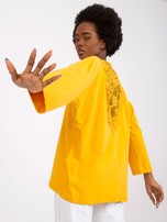 Jasnopomarańczowa bluzka z koronkową wstawką Sylvie RUE PARIS 