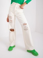 Kremowe jeansy z dziurami Sylvie RUE PARIS
                                 zdj. 
                                5