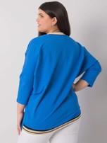 Niebieska bawełniana bluzka plus size Alida
                                 zdj. 
                                4