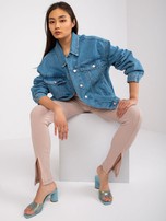 Niebieska damska kurtka jeansowa oversize Claudette RUE PARIS 
                                 zdj. 
                                2