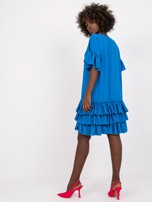 Niebieska damska sukienka mini z falbankami Melanie RUE PARIS
                                 zdj. 
                                6