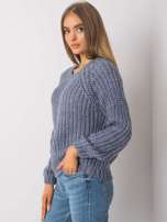 Niebieski sweter damski z dzianiny Grinnell RUE PARIS
                                 zdj. 
                                3