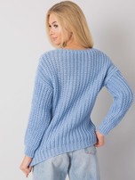 Niebieski sweter z dzianiny Worthington RUE PARIS
                                 zdj. 
                                2