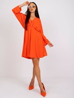 Pomarańczowa sukienka mini z szerokimi rękawami Zayna
                                 zdj. 
                                2