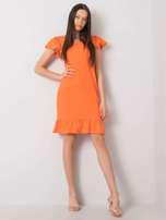 Pomarańczowa sukienka z falbaną Candace