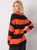 Pomarańczowo-czarny sweter w paski Nine 
                                 zdj. 
                                4