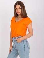 Pomarańczowy t-shirt basic Atlanta RUE PARIS 
                                 zdj. 
                                5