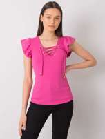 Różowa bluzka ze sznurowaniem Waverly
                                 zdj. 
                                2