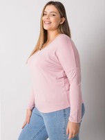 Różowa gładka bluzka plus size Elisa
                                 zdj. 
                                2