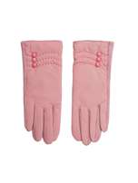 Różowe rękawiczki zimowe z guzikami
                                 zdj. 
                                1
