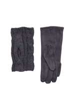 Szare rękawiczki podwójne na zimę
                                 zdj. 
                                2