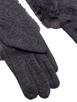 Szare rękawiczki zimowe z futerkiem
                                 zdj. 
                                3