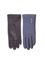 Szare rękawiczki zimowe z guzikami
                                 zdj. 
                                2